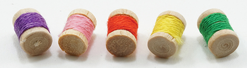 Dollhouse Miniature Spools Of Thread, 5Pc Dollhouse Miniature Spools Of Thread, 5Pc